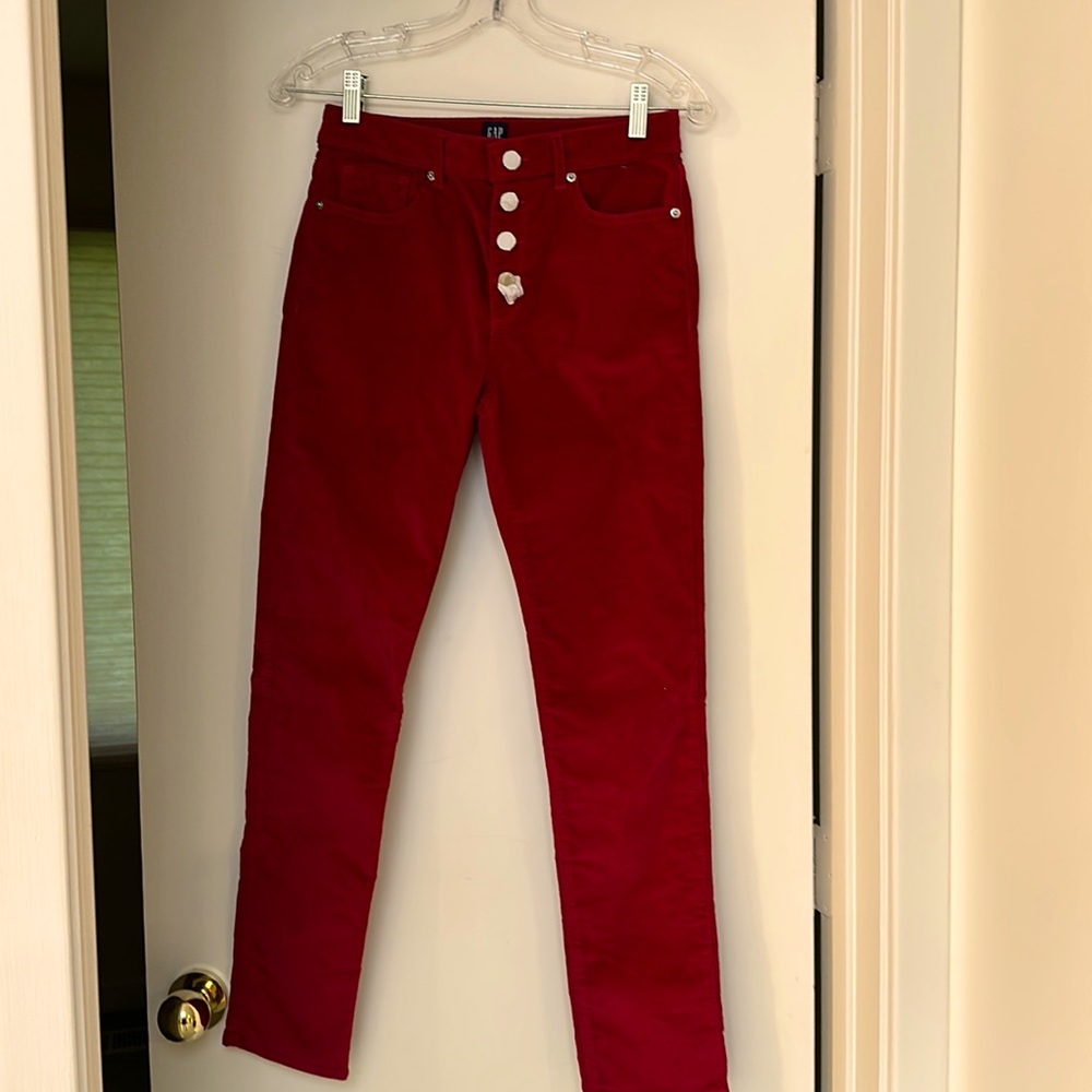 Gap red velvet pants